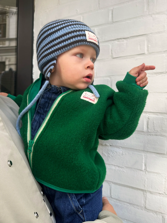 Happymess 100% 美麗諾羊毛外套- FOREST GREEN ❘ 現貨尺寸: 1Y~6Y