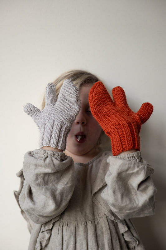 Bieq 100%美麗諾羊毛手套 - Offwhite (2-4Y & 4-6Y)