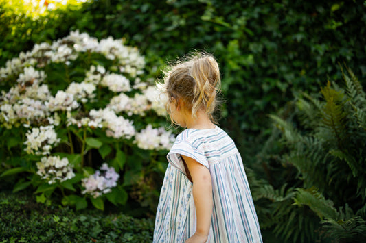 Bay & Fay 有機棉直條紋刺繡洋裝 - Brighton Dress (2Y~4Y)