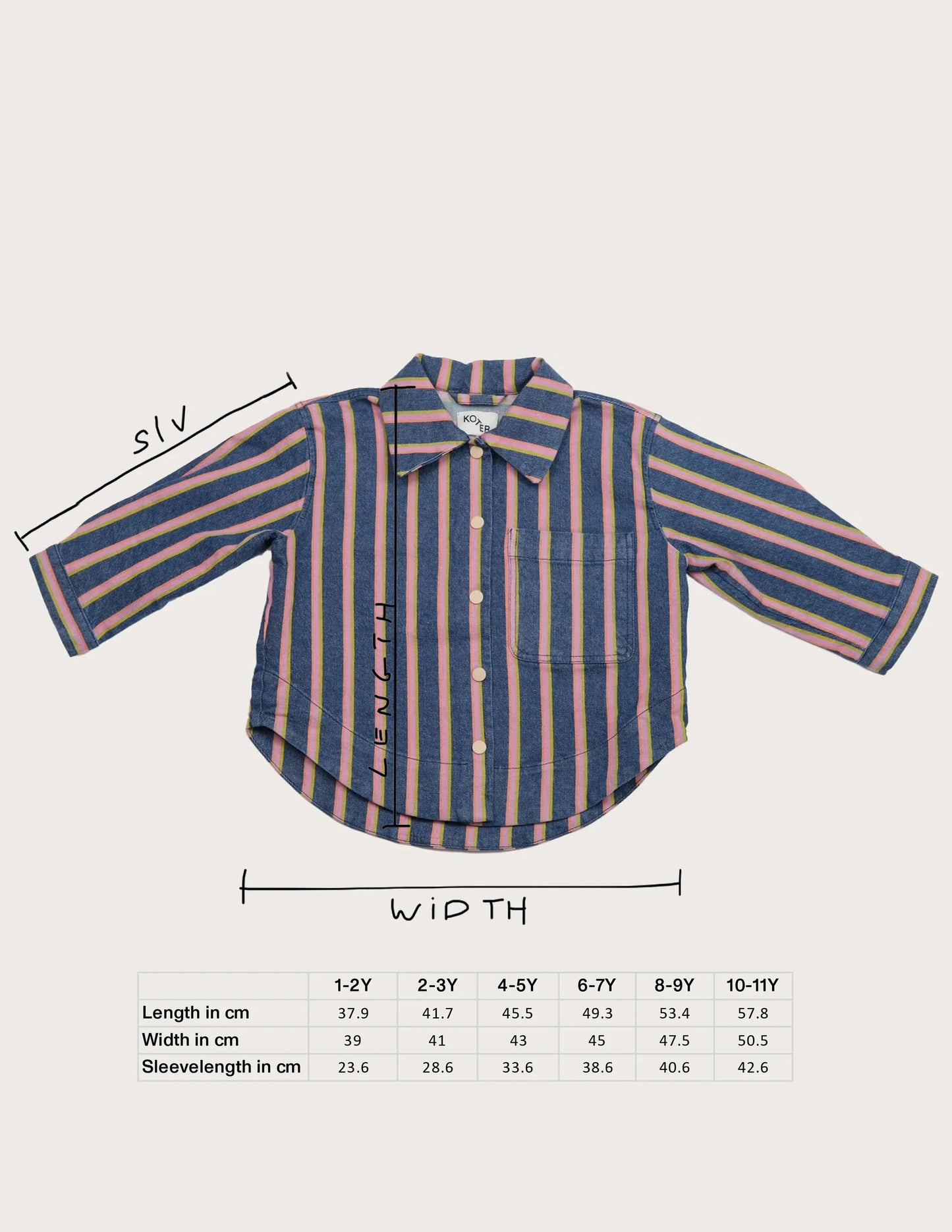 Studio Koter 100% 純棉JAGGER 丹寧襯衫外套 現貨尺寸: 2Y~9Y