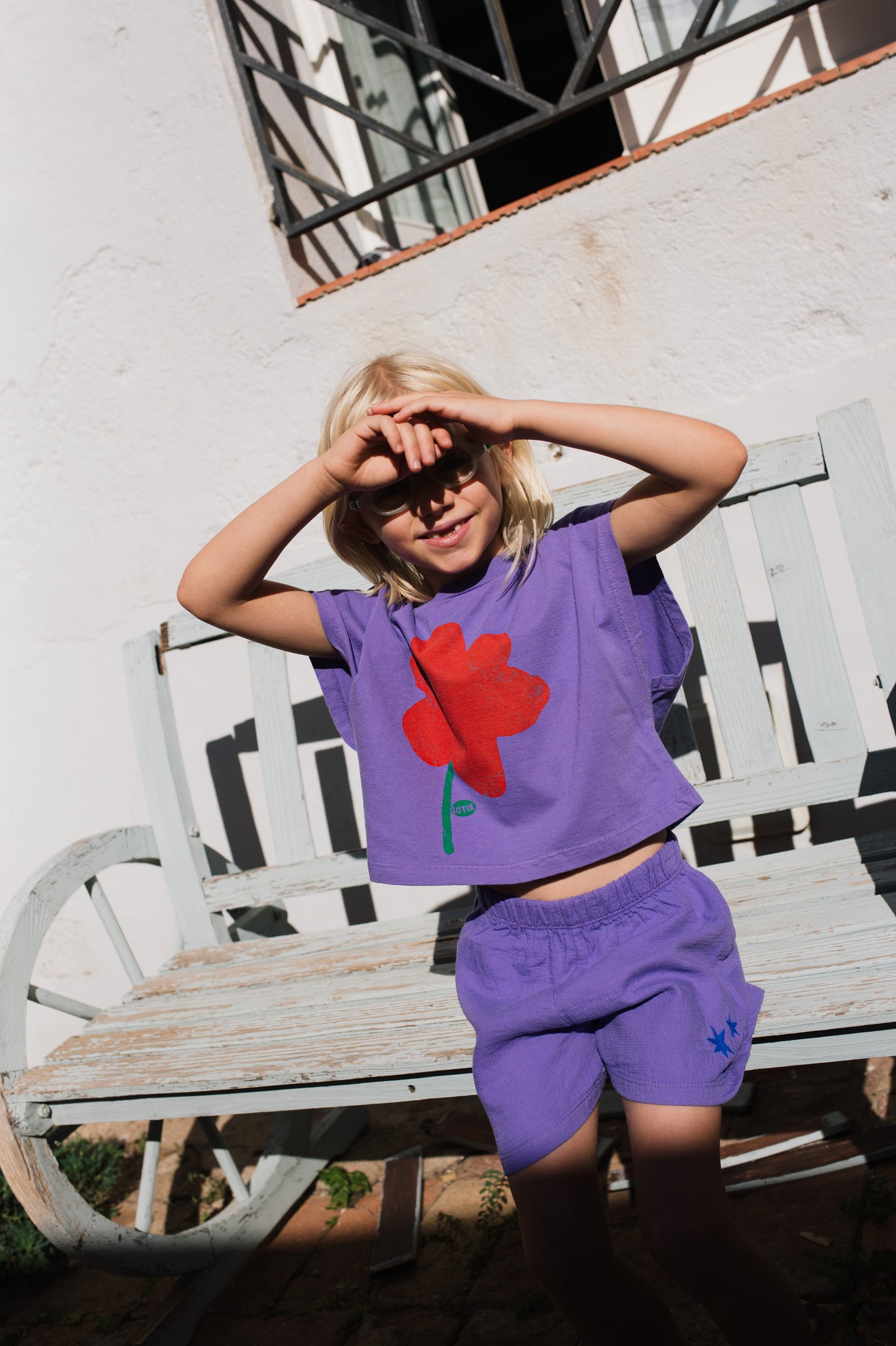 Lotiekids 100% 有機棉無袖T-shirt - POPPY VIOLET (4Y~9Y)