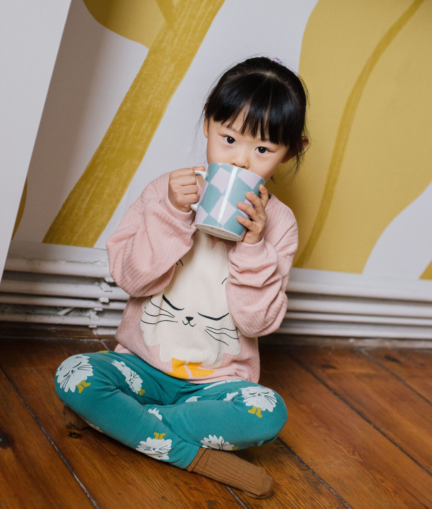 Lotiekids 有機棉薄長袖T-shirt - 穿靴子的小貓 (2-7Y)