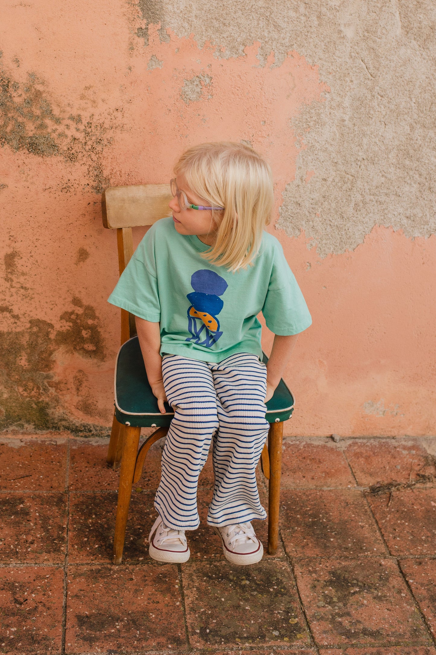 Lotiekids 100% 有機棉夏日冰淇淋寬版短袖T-shirt (2Y~9Y)