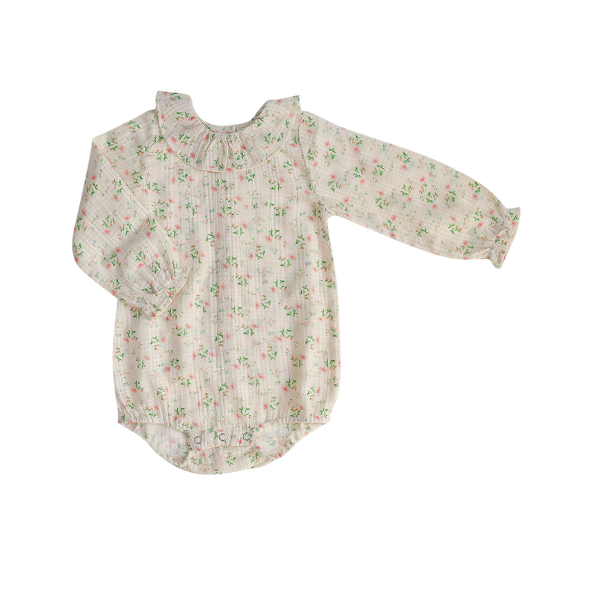 Lililotte 100%純棉緹花棉紗薄長袖連身包屁衣 (9-12M & 12-18M)