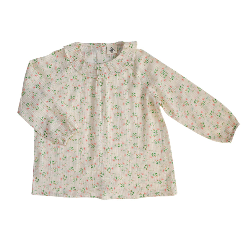 Lililotte 100%有機棉緹花棉紗薄長袖上衣 36M & 4Y