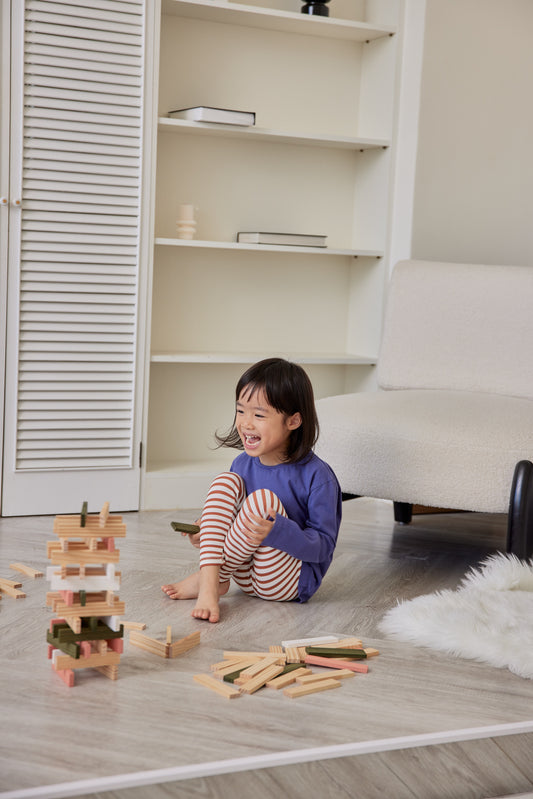 Orbasics 有機棉 Play-All-Day百搭長褲 焦糖餅乾條紋 2Y~12Y