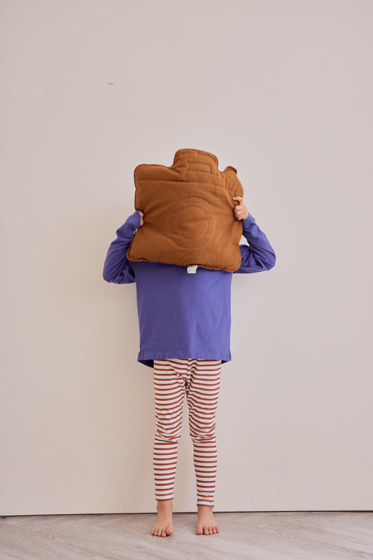 Orbasics 有機棉 Play-All-Day百搭長褲 焦糖餅乾條紋