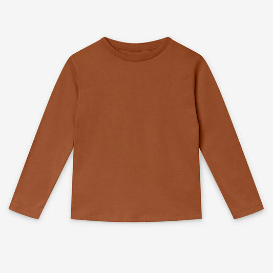 Orbasics 100%有機棉Mighty長袖上衣 焦糖餅乾 3-4Y (最後一件)