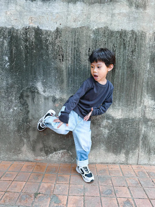 Orbasics 100%有機棉Mighty長袖上衣 宇宙黑 (1Y~6Y)