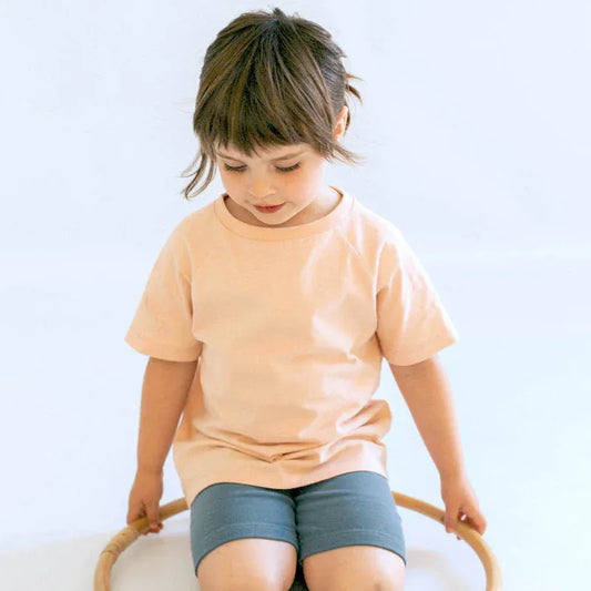 Orbasics 有機棉奢華柔軟短袖上衣 霧粉 1-2Y(最後一件)