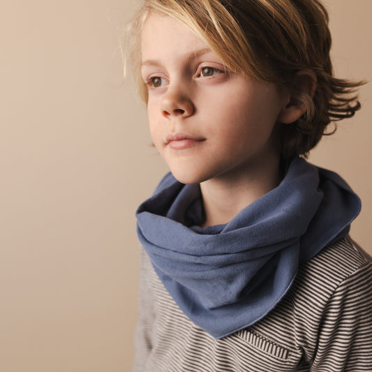 Phil&Phae  有機棉圍脖 (單一尺寸 / 成人可帶) - Denim Blue 牛仔藍