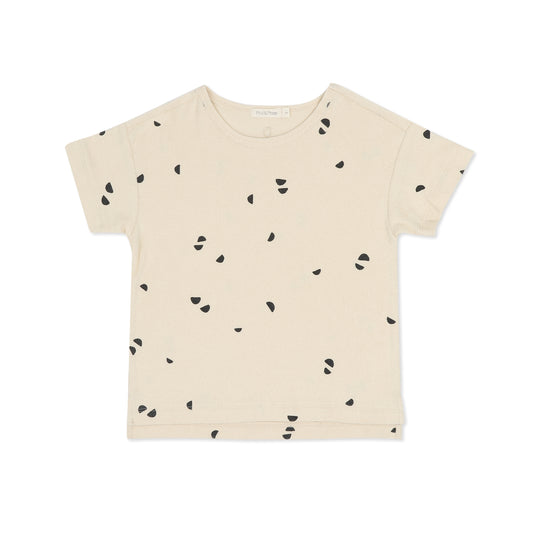 Phil & Phae 🌙 100%有機棉半月印花毛巾布寬鬆短袖上衣 ❘ 現貨尺寸: 2Y~6Y