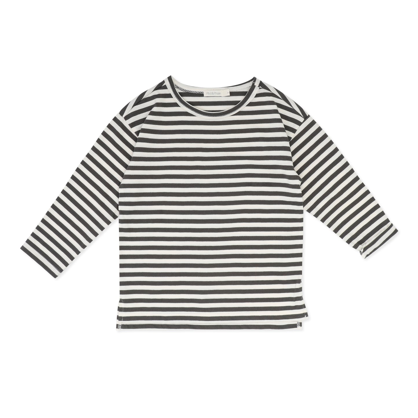 Phil&Phae 100%有機棉Oversized 黑白條紋薄長袖上衣 (2Y~6Y)