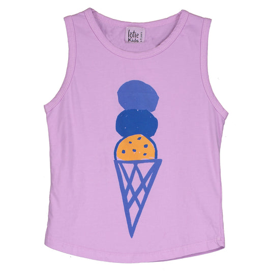 Lotiekids 100% 有機棉坦克背心 - ICE CREAM 2-3Y (最後一件)