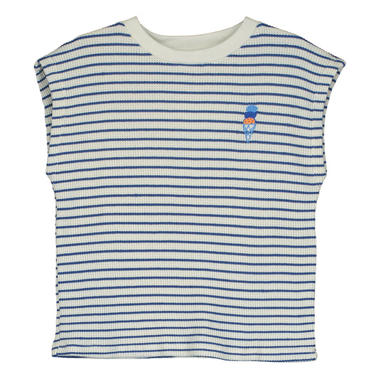 Lotiekids 100% 有機棉無袖條紋上衣 - ICE CREAM  4-5Y (最後一件)