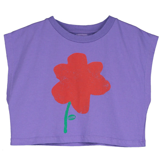 Lotiekids 100% 有機棉無袖T-shirt - POPPY VIOLET (4Y~9Y)