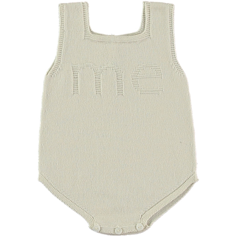 Li&me 100%純棉SUMMER針織無袖包屁衣 - cream (6M & 12M)