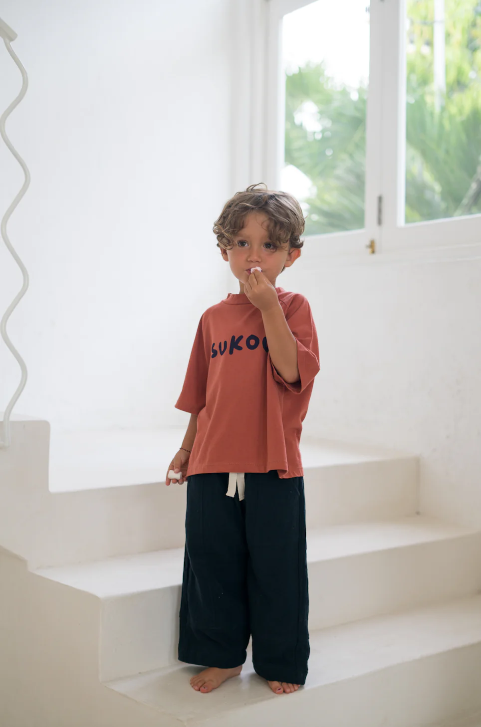 Sukou 純棉Sukou logo 磚紅短袖T-shirt 3Y & 6Y