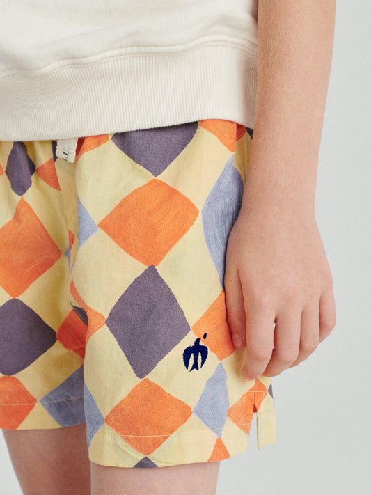 True Artist 菱格紋純棉短褲 ❘ 現貨尺寸: 4-5Y&8-9Y (各最後一件)