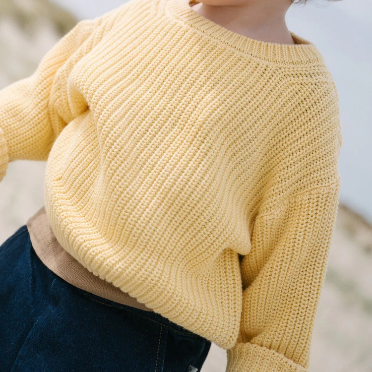 Poudre Organic 100%有機棉針織上衣 Jaune Pastel 3Y (最後一件)