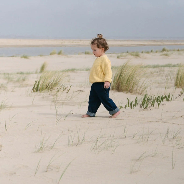 Poudre Organic 100%有機棉針織上衣 Jaune Pastel 3Y (最後一件)