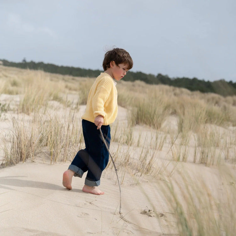 Poudre Organic 100%有機棉針織上衣 Jaune Pastel 3Y (最後一件)