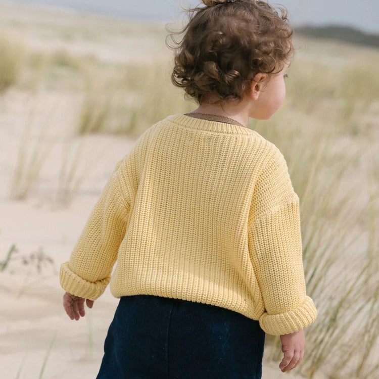 Poudre Organic 100%有機棉針織上衣 Jaune Pastel 3Y (最後一件)