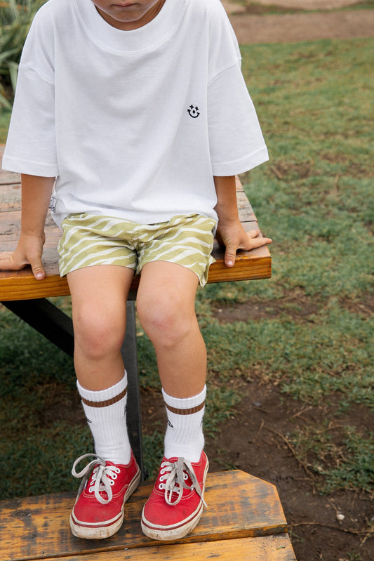 Dinky Circus 100%有機棉白色短袖T-shirt - CLOWN SMILE TEE (3-4Y&5-6Y)