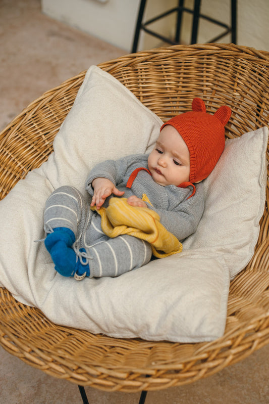 Bayiri 有機棉針織長褲 - MILK & ORION GRAY STRIPES 3M (最後一件)