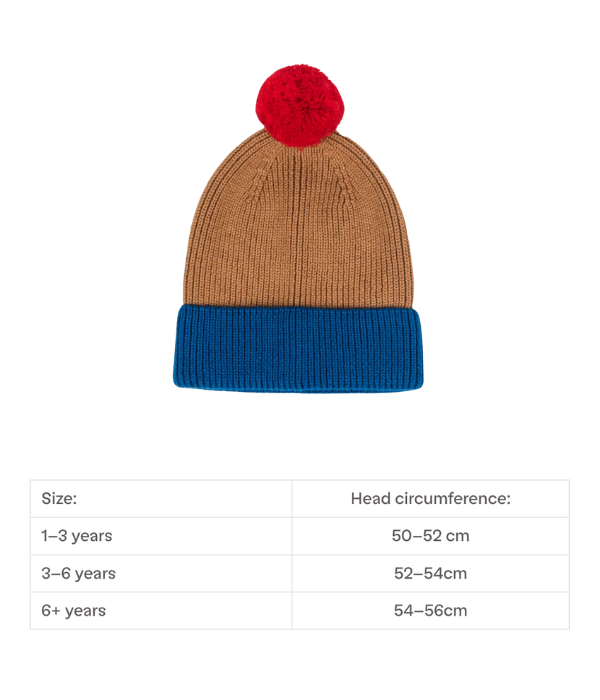 Happymess 100%美麗諾羊毛毛帽- caramel joy 3-6Y  (最後一件)