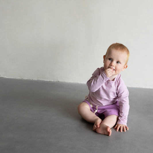 Phil & Phae 100%有機棉寬版抽繩設計短褲 - Bright lilac ❘ 現貨尺寸: 3Y ~10Y