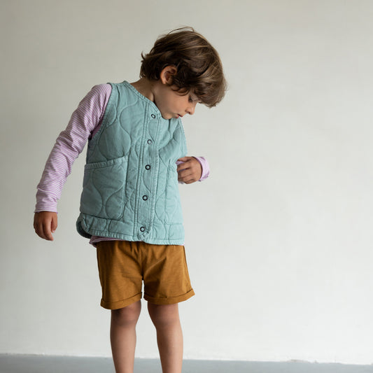 Phil & Phae 有機竹節棉短褲 Vintage Gold ❘ 現貨尺寸: 2Y ~8Y