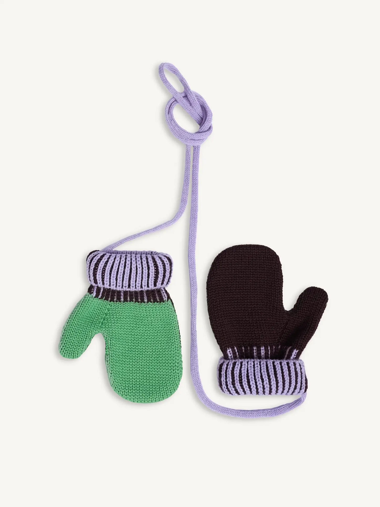 Happymess 100%美麗諾羊毛針織手套 - green & brown ❘ 現貨尺寸: 1-3Y & 3-6Y