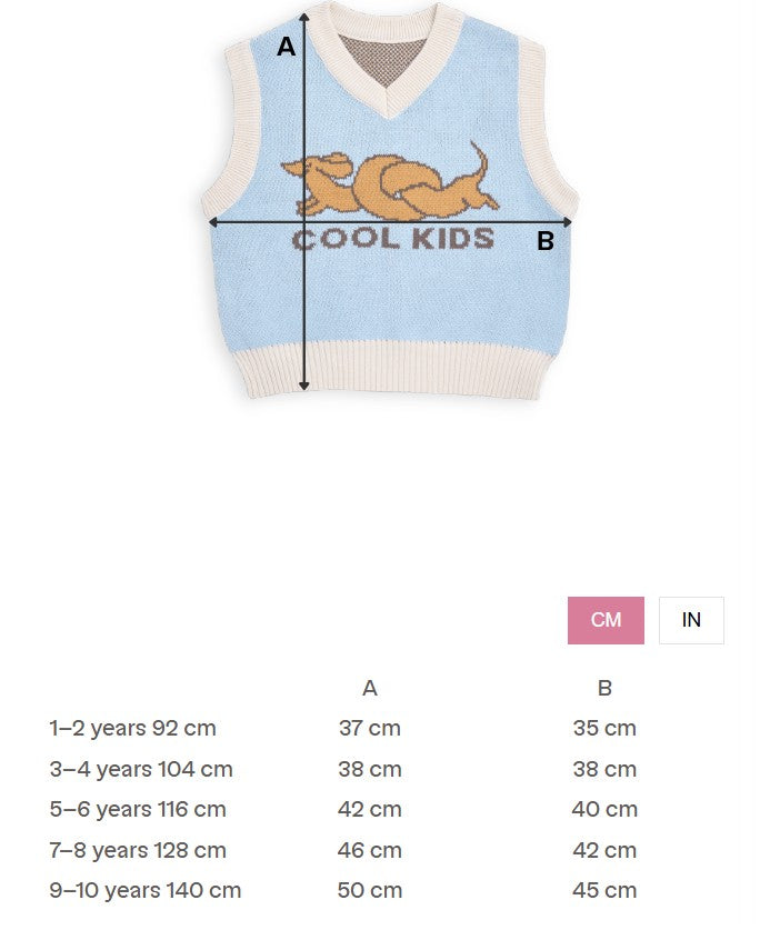 (預購) Happymess 100%有機棉針織背心 - 小臘腸狗 1Y~8Y