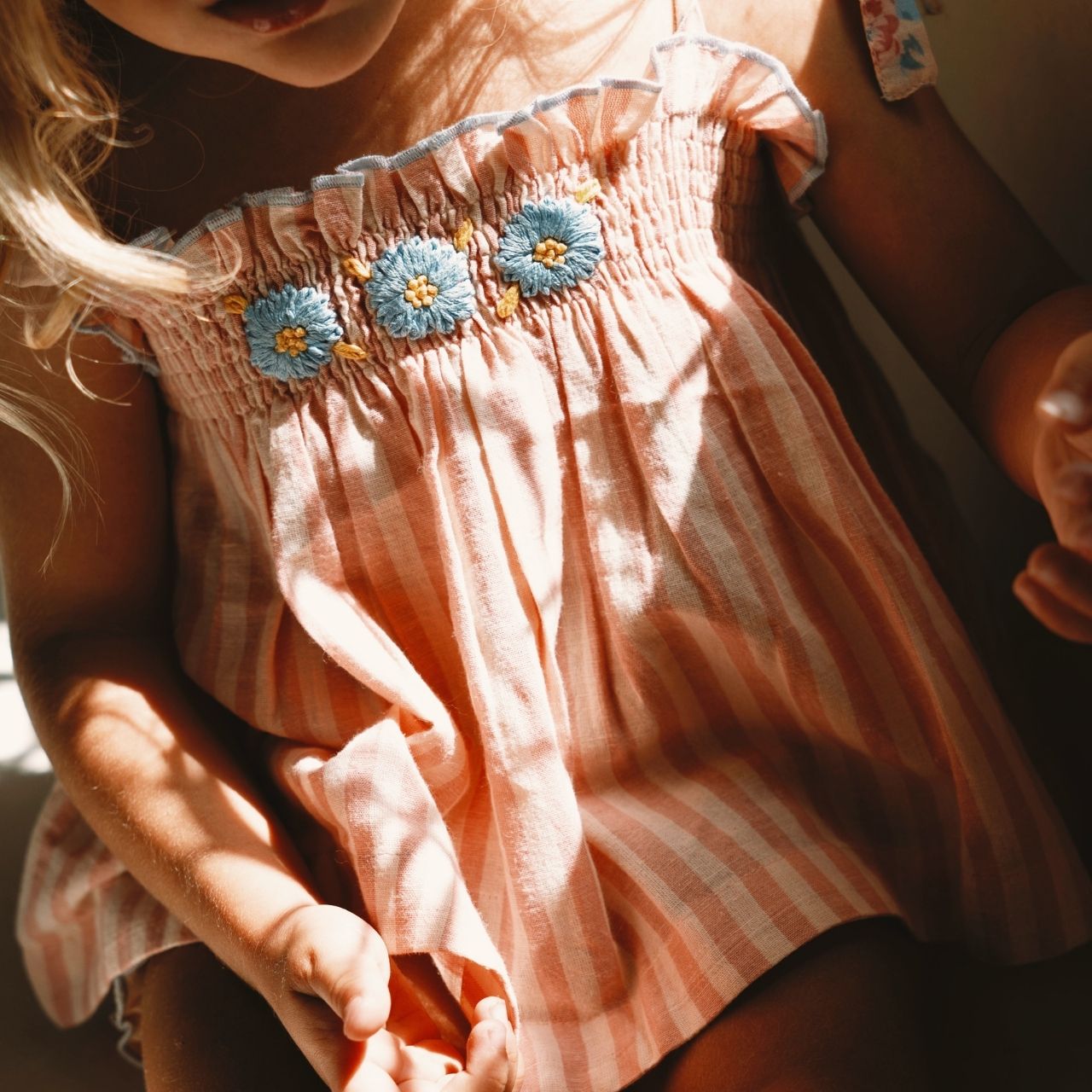 Lilinoa  100% 純棉 ANNETTE 粉色條紋綁帶背心   ❘ 現貨尺寸:3Y~6Y