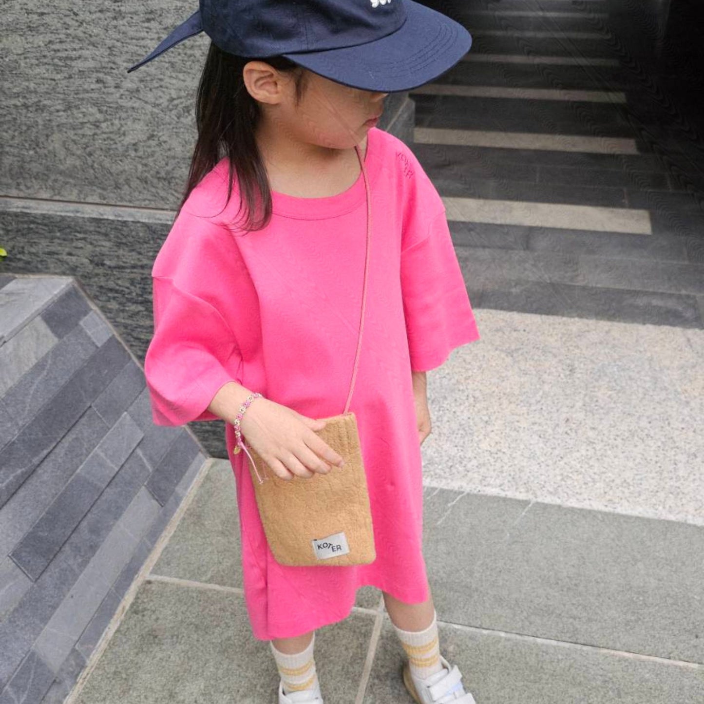 Studio Koter 100%有機棉 ALANI 連身裙/洋裝-  PINK   ❘ 現貨尺寸: 4-5Y & 6-7Y