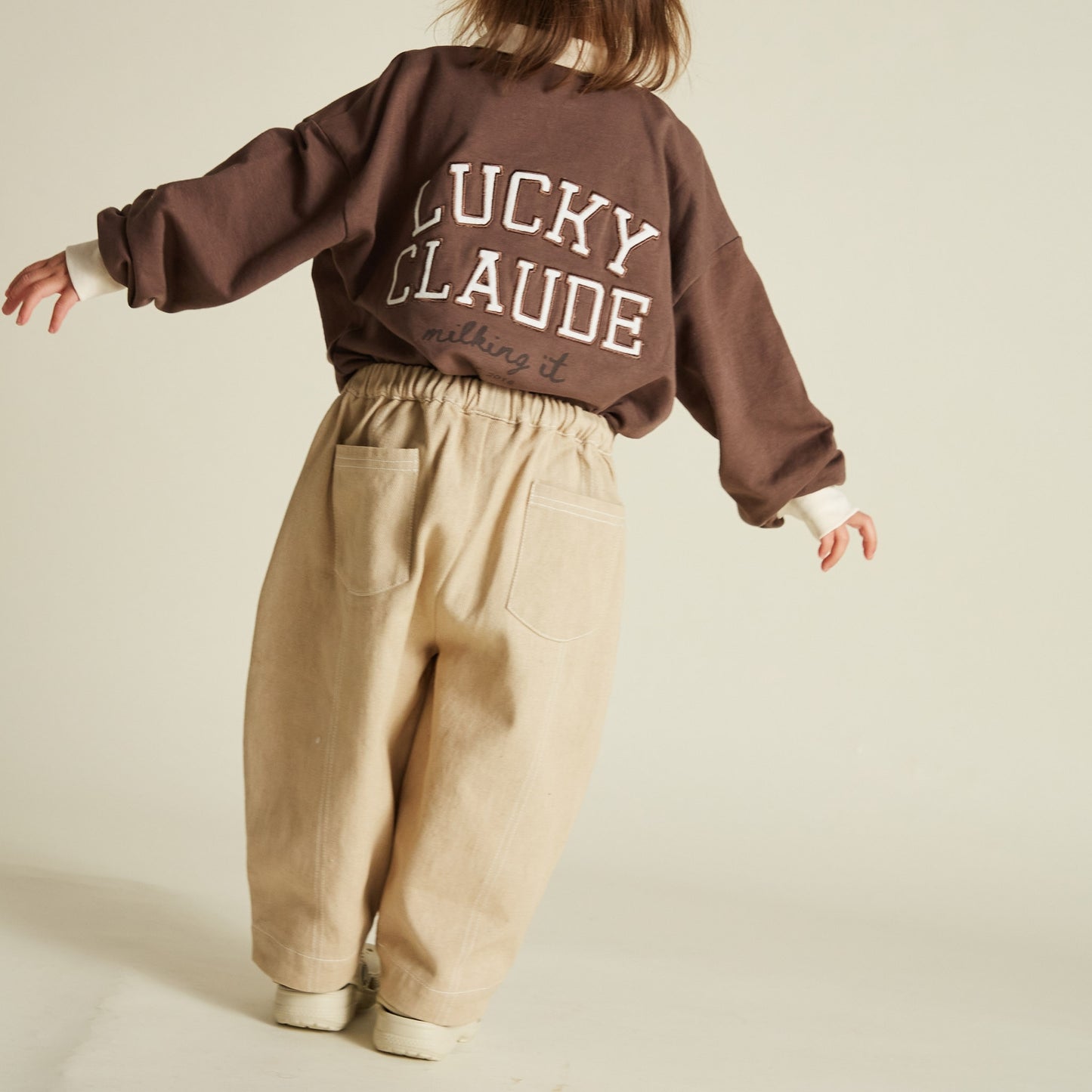 Claude & Co. 100%有機棉長褲 - Sand 1~5Y