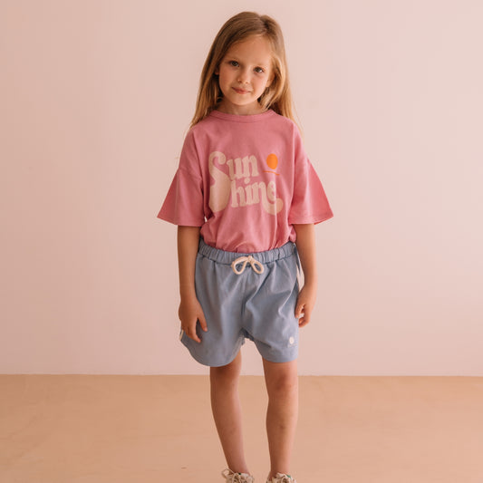 We are kids 100%有機棉短袖T-shirt PINK SUNSHINE  ❘ 現貨尺寸: 2Y~9Y