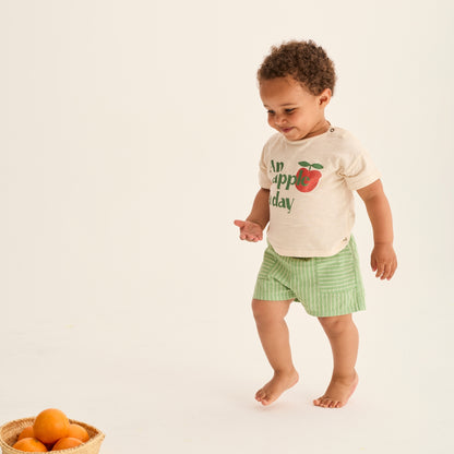 Cozmo 100%竹節棉短袖T-shirt - An apple a day ❘ 現貨尺寸: 12M & 24M
