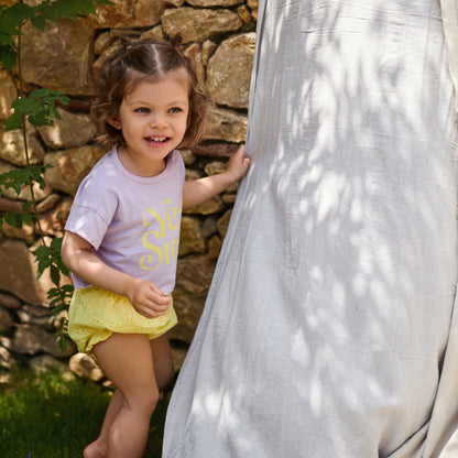 Cozmo 100%竹節棉短袖 T=shirt - Yes Sun - Lavender ❘ 現貨尺寸: 12M & 24M