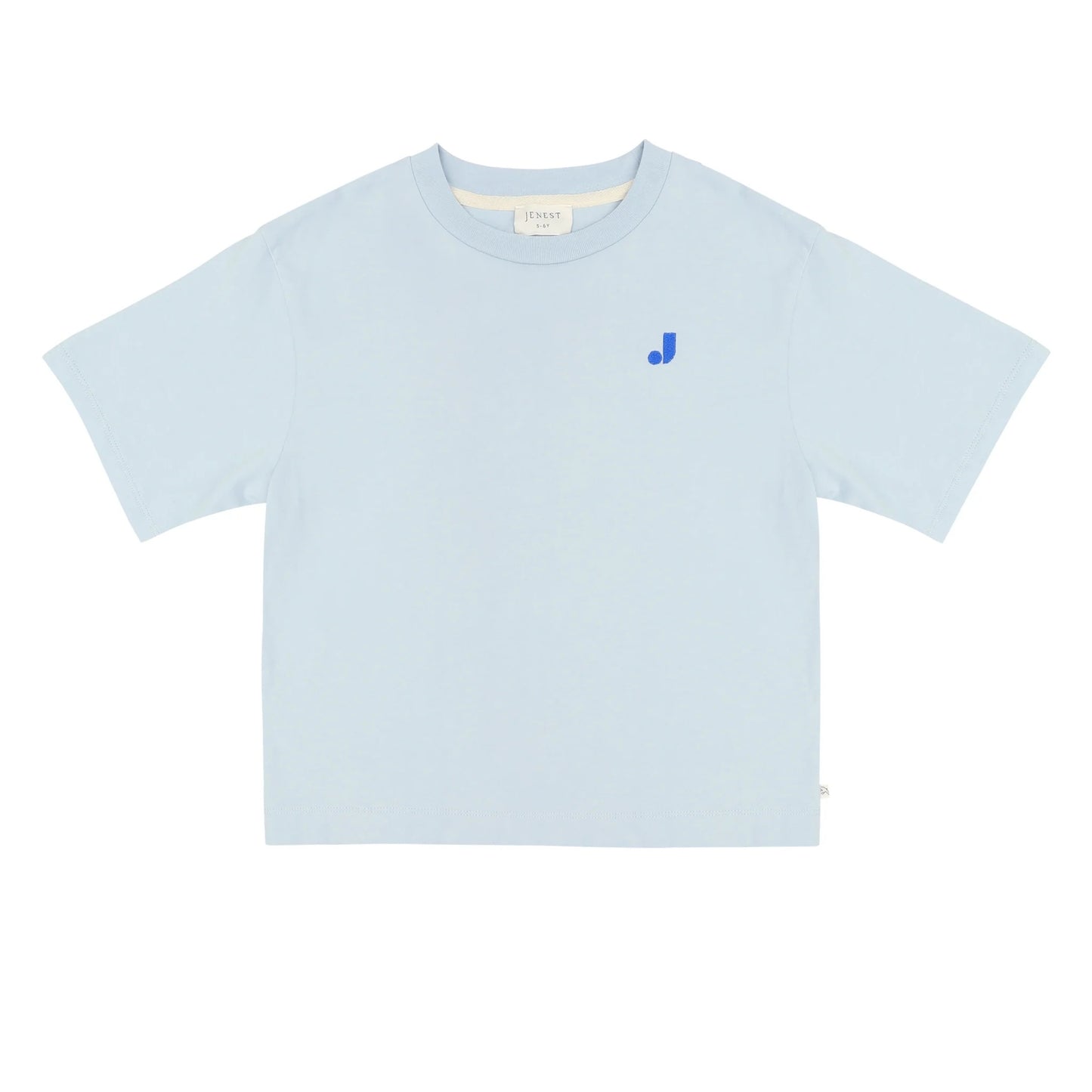 Jenest 100%有機棉寬版短袖 MASE T-shirt — Water Blue ❘ 現貨尺寸: 2Y~10Y