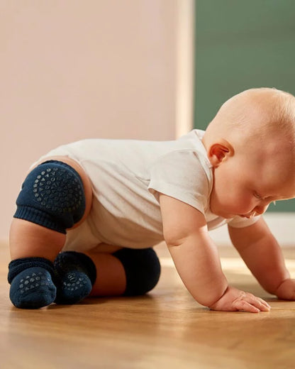 丹麥GoBabyGo 毛圈棉爬行護膝 - Navy Blue