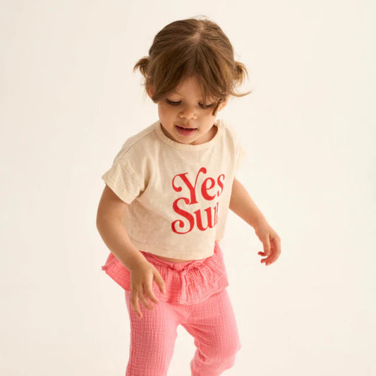 Cozmo 100%竹節棉短袖 T=shirt - Yes Sun - ivory ❘ 現貨尺寸: 12M & 24M