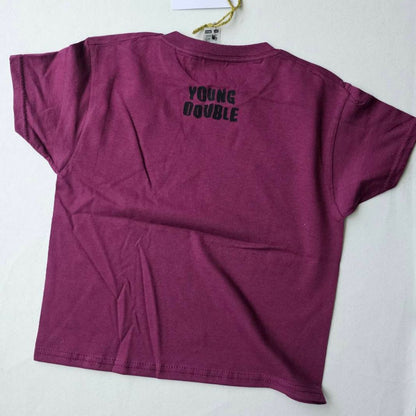Young Double - 100%純棉 From Mars 中性短袖酒紅 T-shirt ❘ 現貨尺寸:3Y~8Y