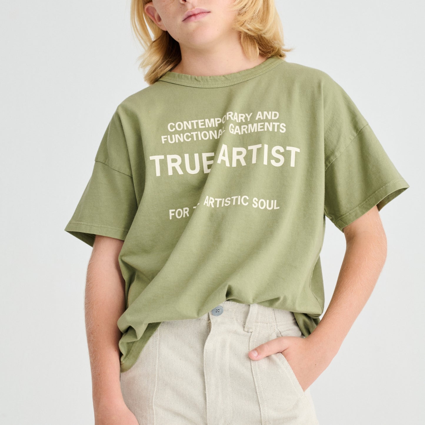 True Artist 100%有機棉  Sage 短袖 T-shirt  ❘ 現貨尺寸: 4Y~9Y