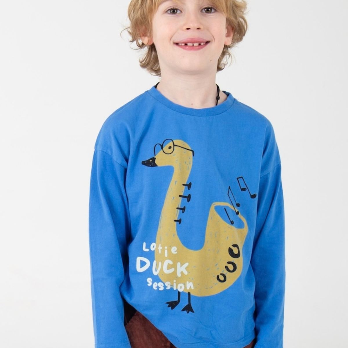 Lotiekids 有機棉"鴨子音樂會"薄長袖 T-shirt ❘ 現貨尺寸：2Y~7Y