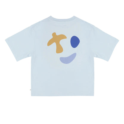Jenest 100%有機棉寬版短袖 MASE T-shirt — Water Blue ❘ 現貨尺寸: 2Y~10Y