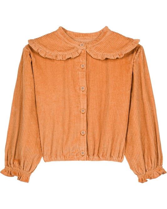 We are kids - 100%有機棉燈芯絨CHEMISE CLARA襯衫- 南瓜橘 4-5Y & 6-7Y