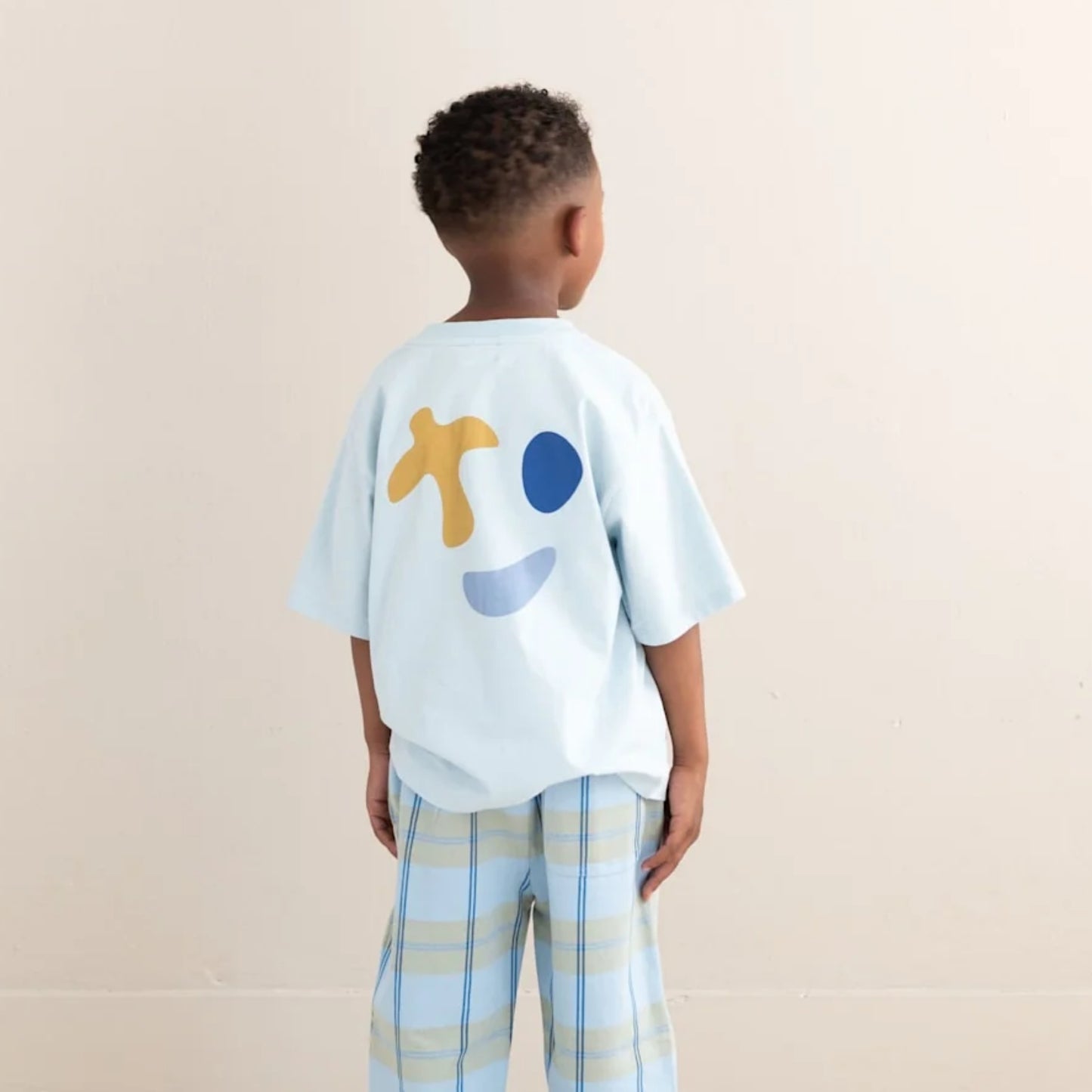 Jenest 100%有機棉寬版短袖 MASE T-shirt — Water Blue ❘ 現貨尺寸: 2Y~10Y