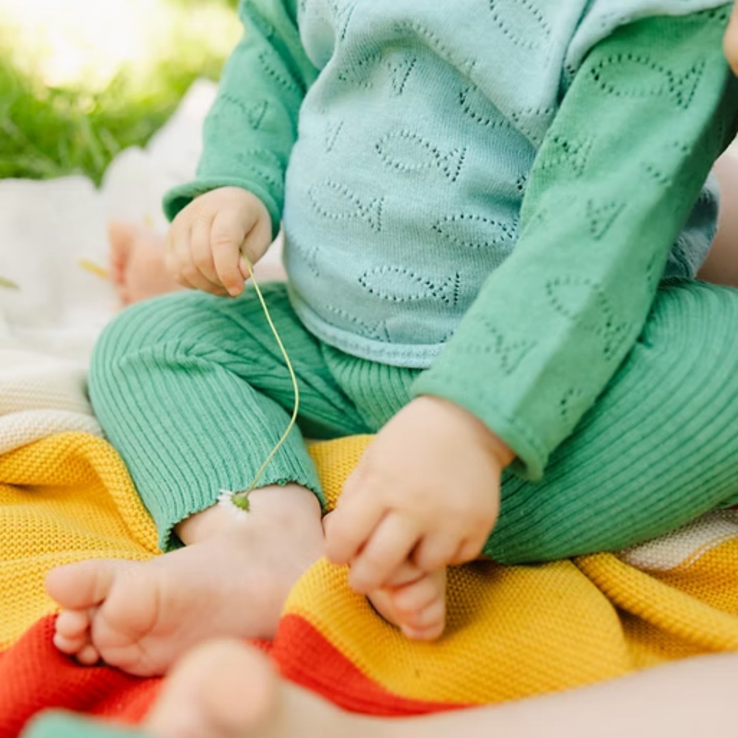 Bayiri 100%有機棉薄針織長褲 Green Jungle Pants ❘ 現貨尺寸: 12M & 2Y